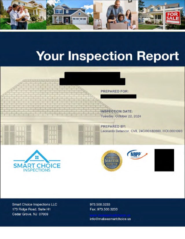 Cover of a report from Smart Choice Inspections