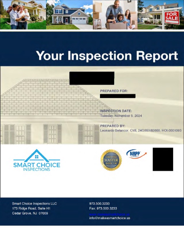 Cover of a report from Smart Choice Inspections